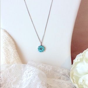 Zuni Turquoise Petite Blossom Necklace .925